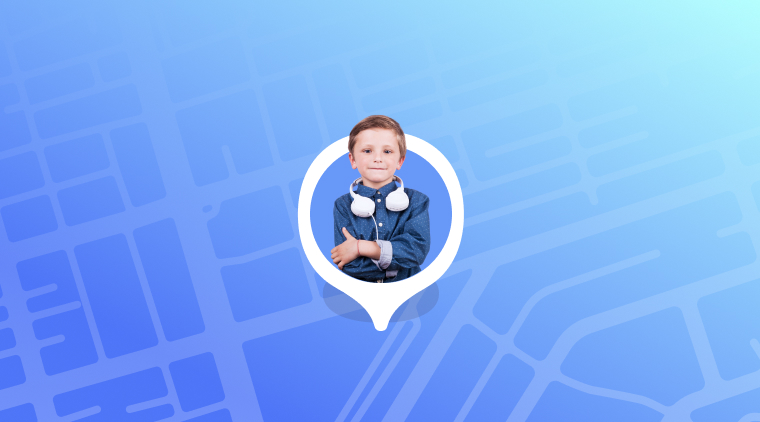 Изображено, как телефон ребенка отслеживается на карте