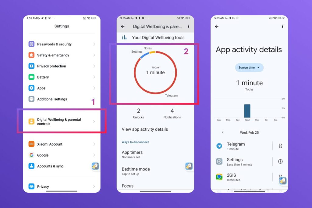 check screen time android