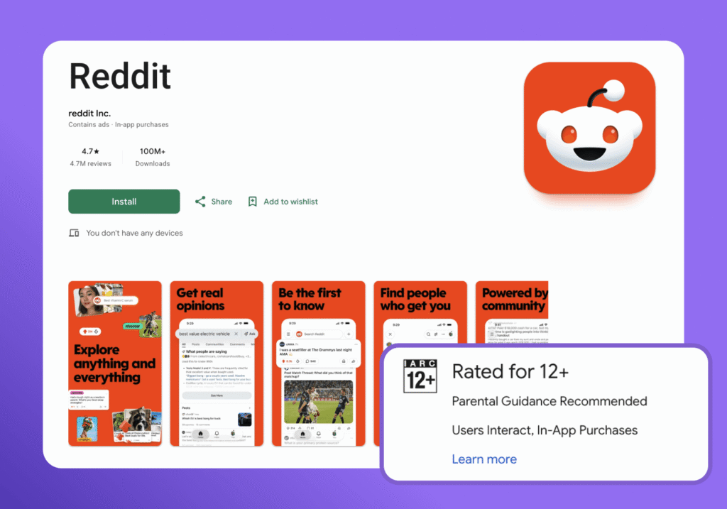 is reddit safe for kids